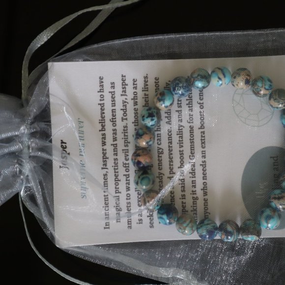 Blue Jasper Stretch Bracelet - Picture 11 of 11